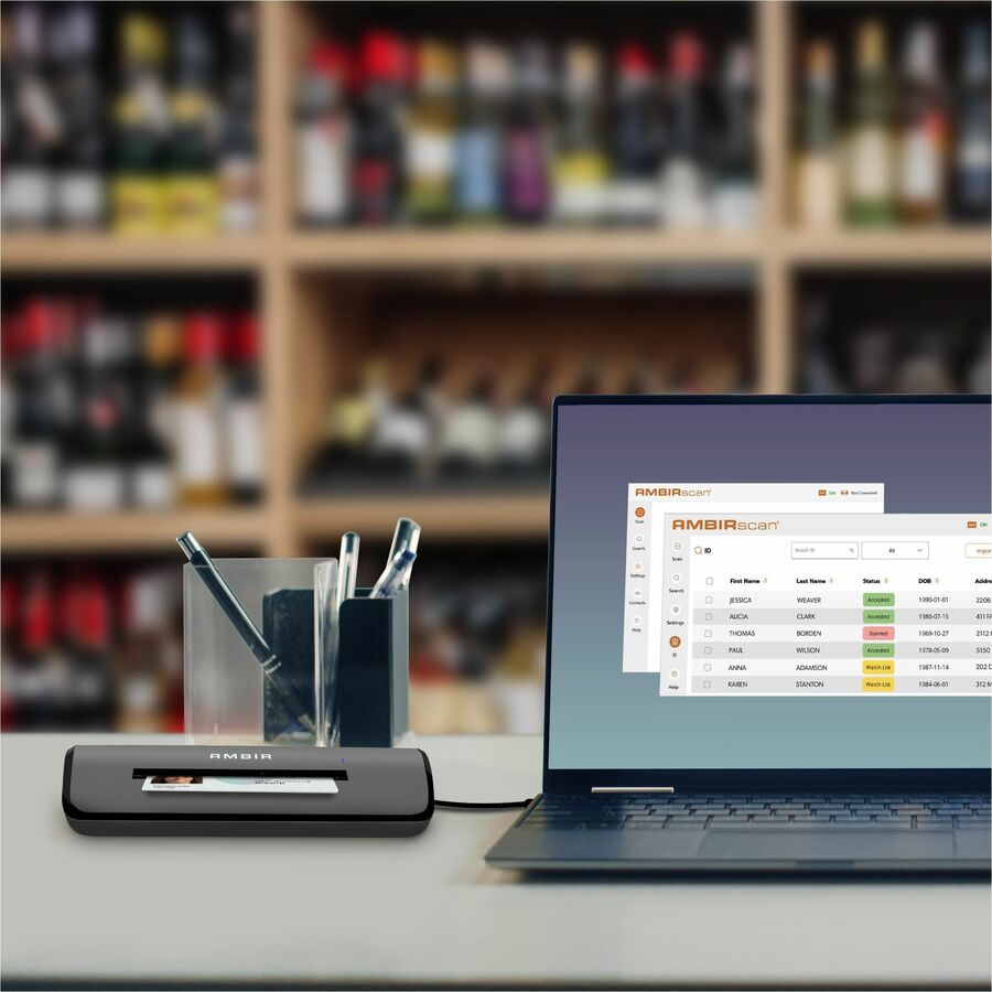 Ambir PS667 Simplex A6 ID Card Scanner - 48 bit Color - 24 bit Grayscale