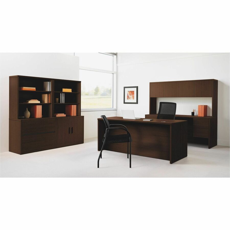 HON 10500 H10583R Pedestal Desk - 29.5" Height x 66" Width x 30" Depth - Total Drawer(s): 2Right Side - Flat Edge - Removable Lock, Glide, Grommet - For File Storage - 1 Each