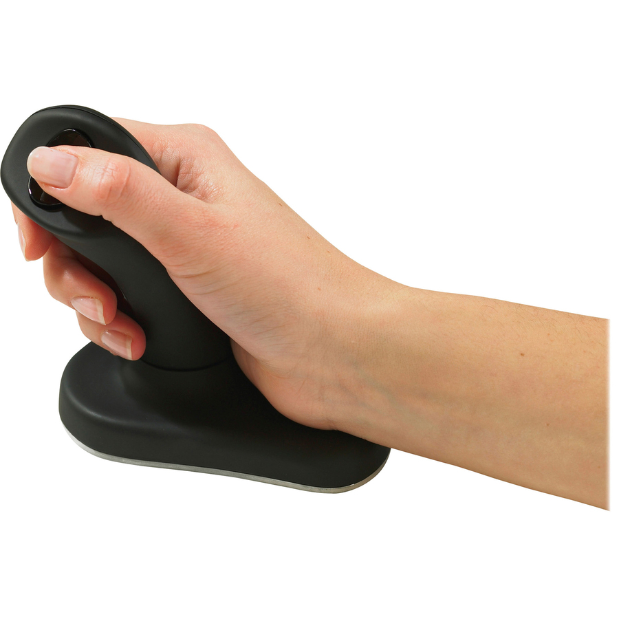 3M Ergonomic Mouse - Optical - Wireless - Black - 1 Pack - USB - Right-handed