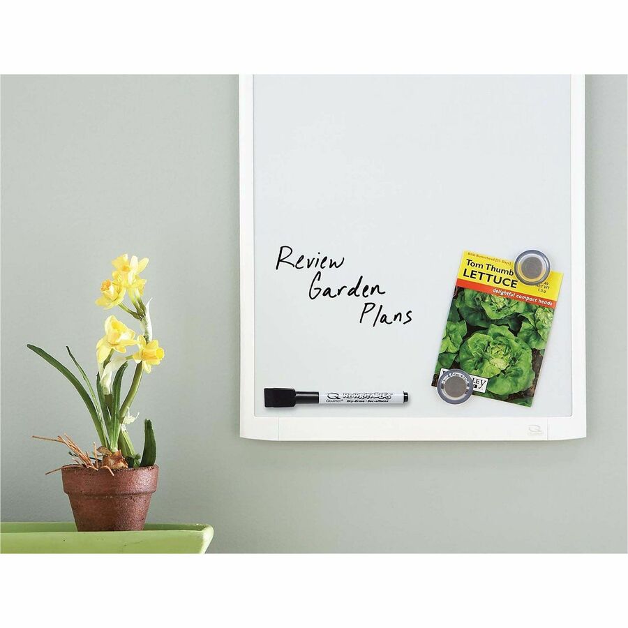 Quartet Decorative Dry-erase Whiteboard - 17" (1.4 ft) Width x 11" (0.9 ft) Height - White Stainless Steel Surface - Assorted Plastic Frame - Rectangle - Magnetic - Stain Resistant - 1 Each