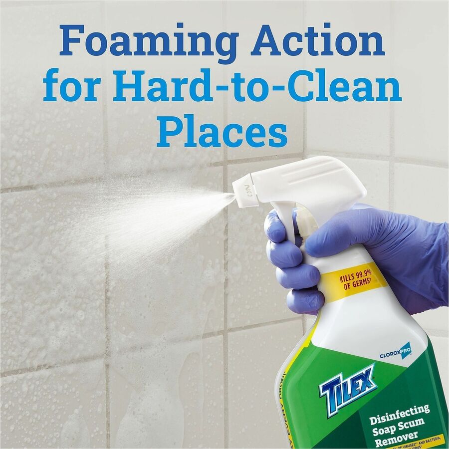 CloroxPro™ Tilex Disinfecting Soap Scum Remover Spray - For Multipurpose - 32 fl oz (1 quart) - Recommended For: Soap Scum Remover, Dirt Remover - Disinfectant, Deodorize, Anti-bacterial - 9 / Carton