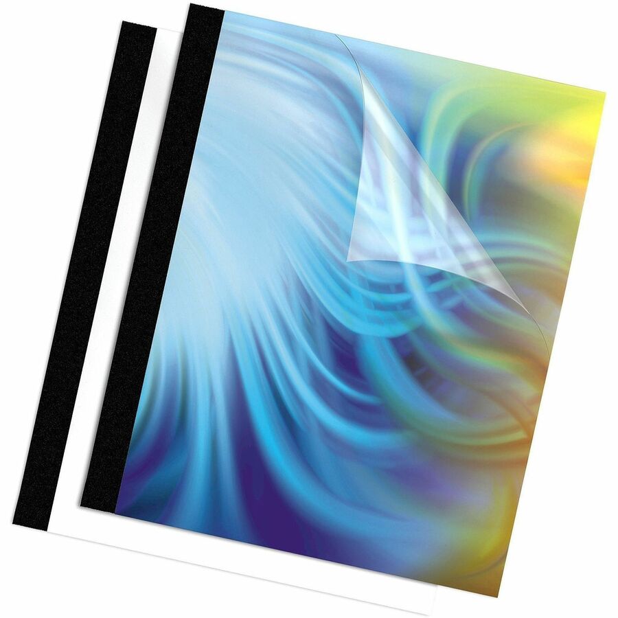 Fellowes Thermal Heavy-gauge Binding Covers - 11" Height x 8.5" Width x 0.7" Depth - 0.75" Maximum Capacity - 180 x Sheet Capacity - Rectangular - Black - Polyvinyl Chloride (PVC) - 10 / Pack