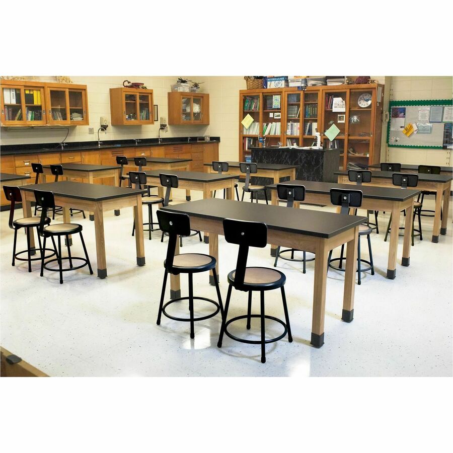 National Public Seating 6200 Series Heavy-Duty Stools - Masonite Seat Color - Masonite Seat Material - Gray Frame Color - Steel Frame Material - Four-legged Base - Steel - 1 Each