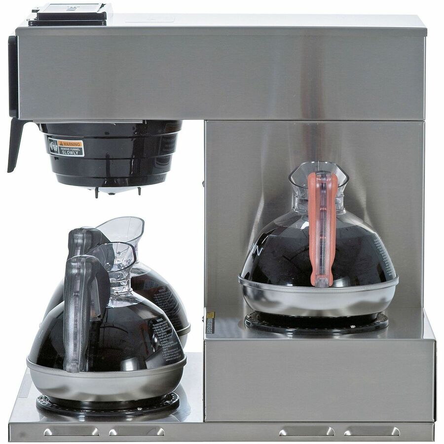 BUNN 12-Cup Low-Profile Pourover Coffee Brewer with 3 Warmers - 12 Cup(s) - Multi-serve - Stainless Steel