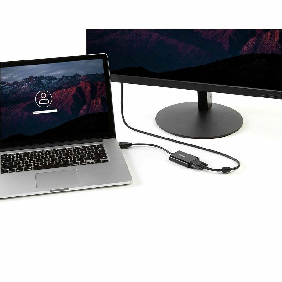 StarTech.com HDMI to VGA Adapter Converter - 1 x 19-pin HDMI Digital Audio/Video - Male - 1 x 15-pin HD-15 - Female, 1 x Mini-phone Audio - Female, 1 x 5-pin Micro USB Type B - Female - Black - 1 Each