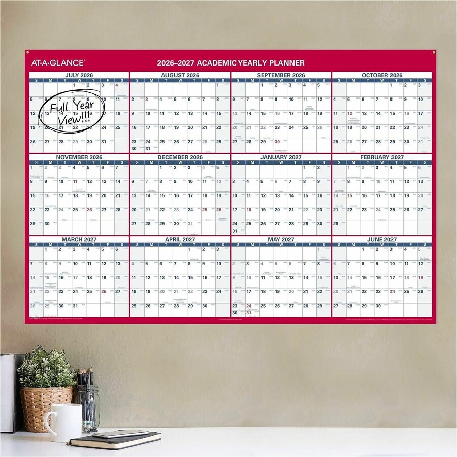 Picture of At-A-Glance Erasable Two-sided Wall Calendar