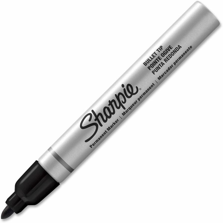 Sharpie Pro Permanent Marker - Bullet Marker Point - Black Ink - Metal Barrel - 1 Dozen