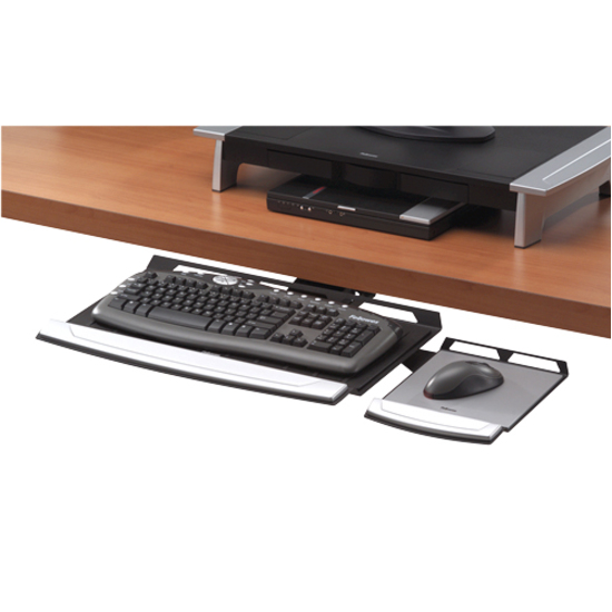 Office Suites™ Keyboard Tray - 2" Height x 30.2" Width x 13.9" Depth - Black - Steel - 1