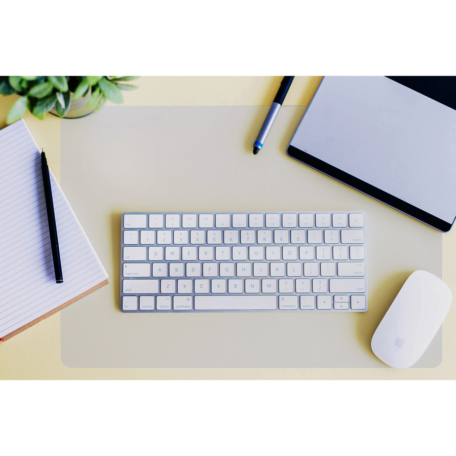 Picture of Desktex Anti-Slip Polycarbonate Desk Pad - Rectangle - 36 Width x 20 Depth - Polycarbonate, Polyvinyl Chloride (PVC) - Crystal Clear