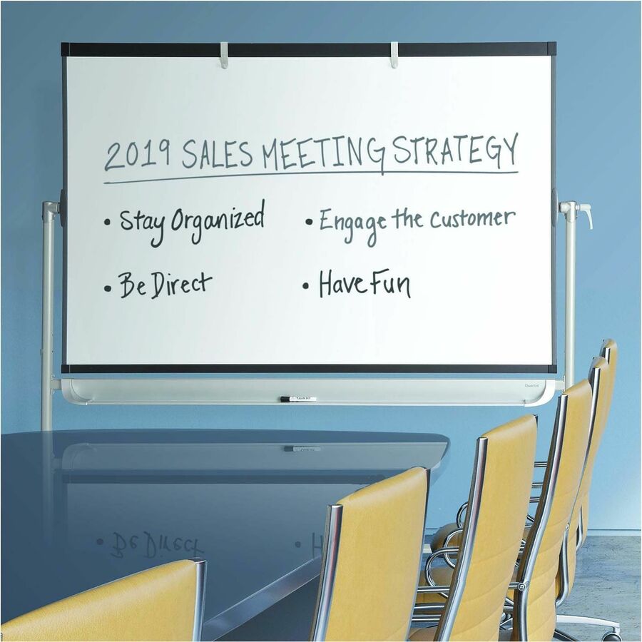 Quartet Magnetic Mobile Presentation Easel - 48" (4 ft) Width x 36" (3 ft) Height - White Painted Steel Surface - Graphite Frame - Magnetic - Assembly Required - 1 Each