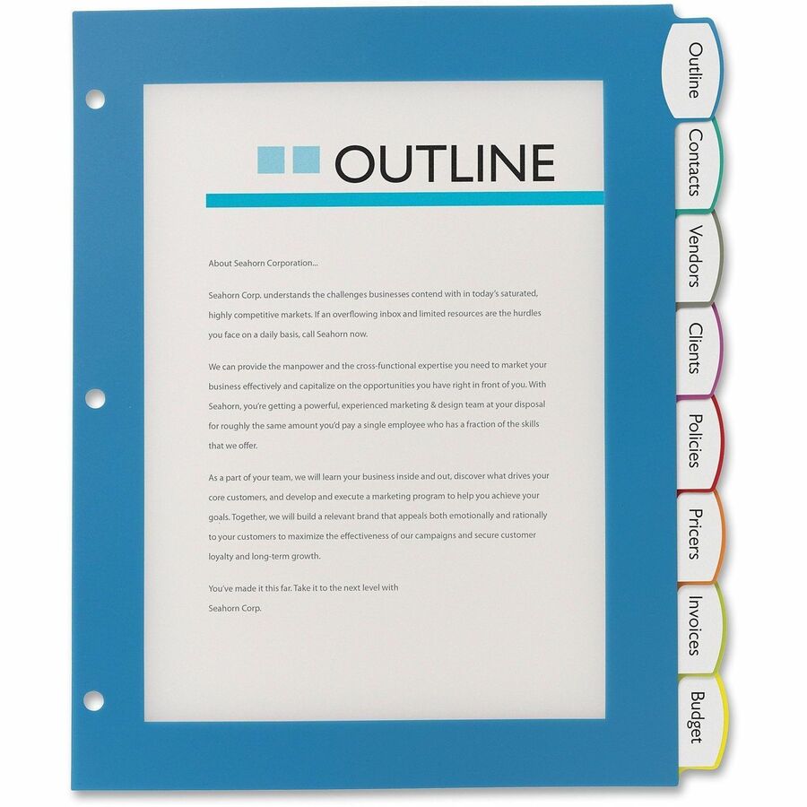 Picture of Avery&reg; Big Tab™ UltraLast™ Plastic Dividers for Laser and Inkjet Printers, 8 tabs