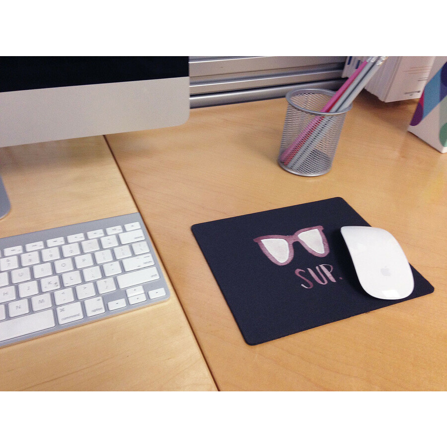 OTM Artist Prints Black Mouse Pad, Sup Dude - Sup Dude - Black - Rubber - Slip Resistant