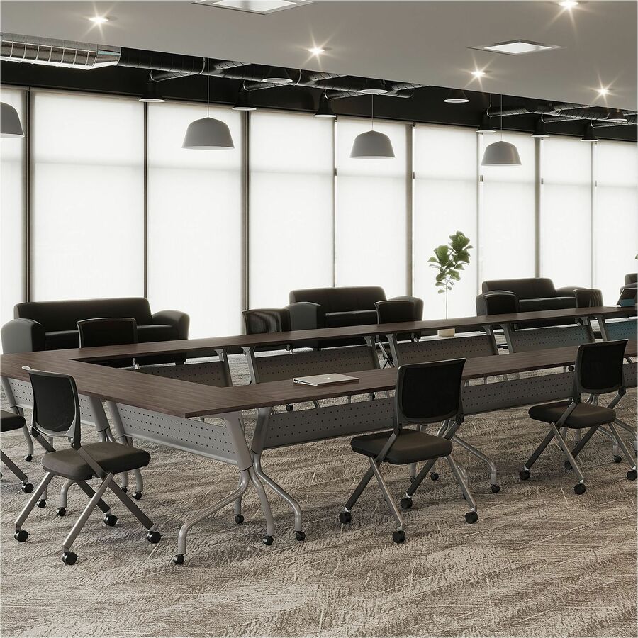 Lorell Training Tabletop - Espresso Rectangle, Laminated Top - Adjustable Height - 72" Table Top Width x 24" Table Top Depth x 1" Table Top Thickness - Assembly Required - 1 Each