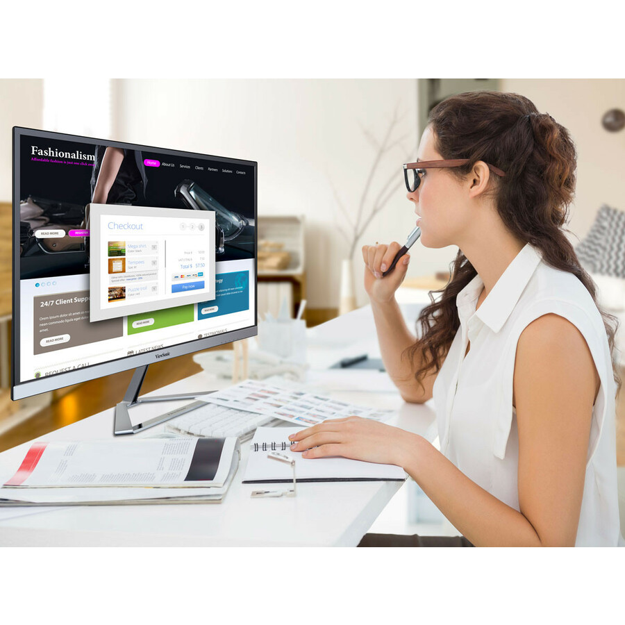 ViewSonic VX2476-SMHD 24 Inch 1080p Widescreen IPS Monitor with Ultra-Thin Bezels, HDMI and DisplayPort