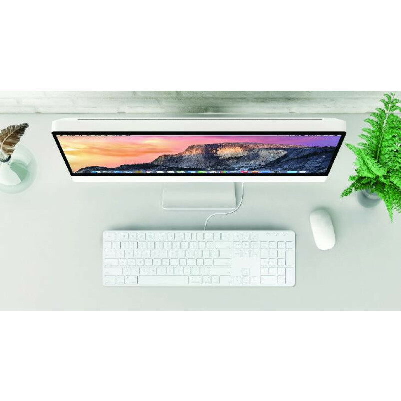 Macally 104 key Ultra Slim USB Wired Keyboard for Mac and PC