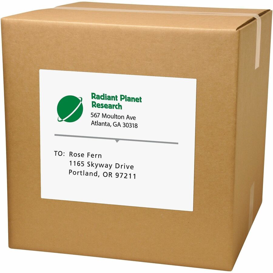 Picture of Full-Sheet Shipping Labels, 8.5 x 11", permanent, laser matte white, bulk, 1/Sheet, 500/Box