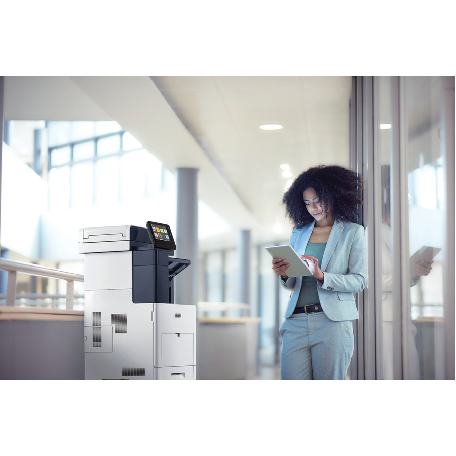 Xerox VersaLink B605/X LED Multifunction Printer-Monochrome-Copier/Fax/Scanner-58 ppm Mono Print-1200x1200 Print-Automatic Duplex Print-250000 Pages Monthly-700 sheets Input-Color Scanner-600 Optical Scan-Monochrome Fax-Gigabit Ethernet