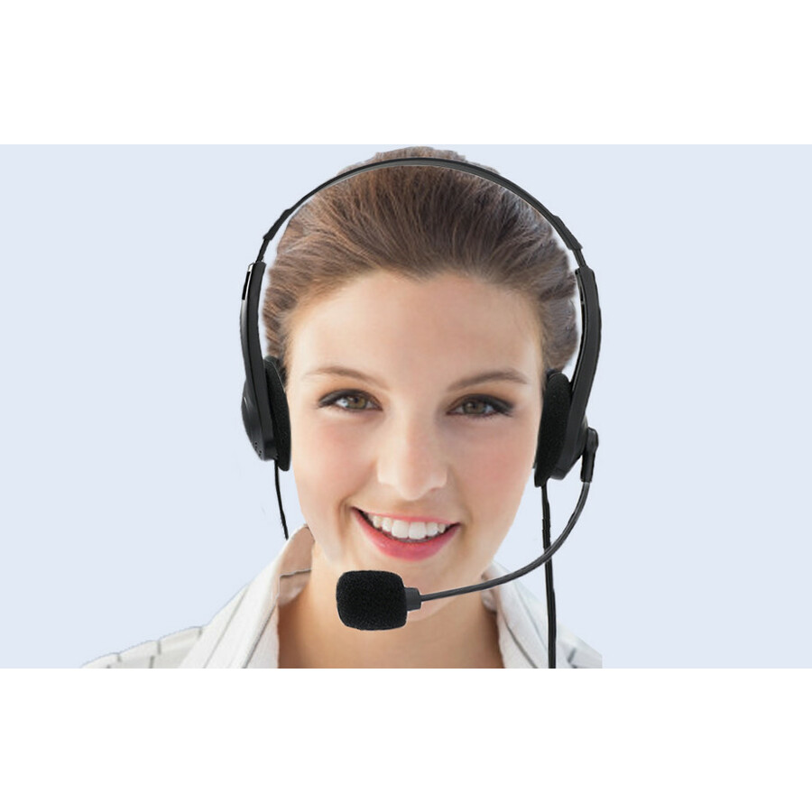 Adesso Xtream H4 - 3.5mm Stereo Headset with Microphone - Noise Cancelling - Wired- 6 ft cable- Lightweight