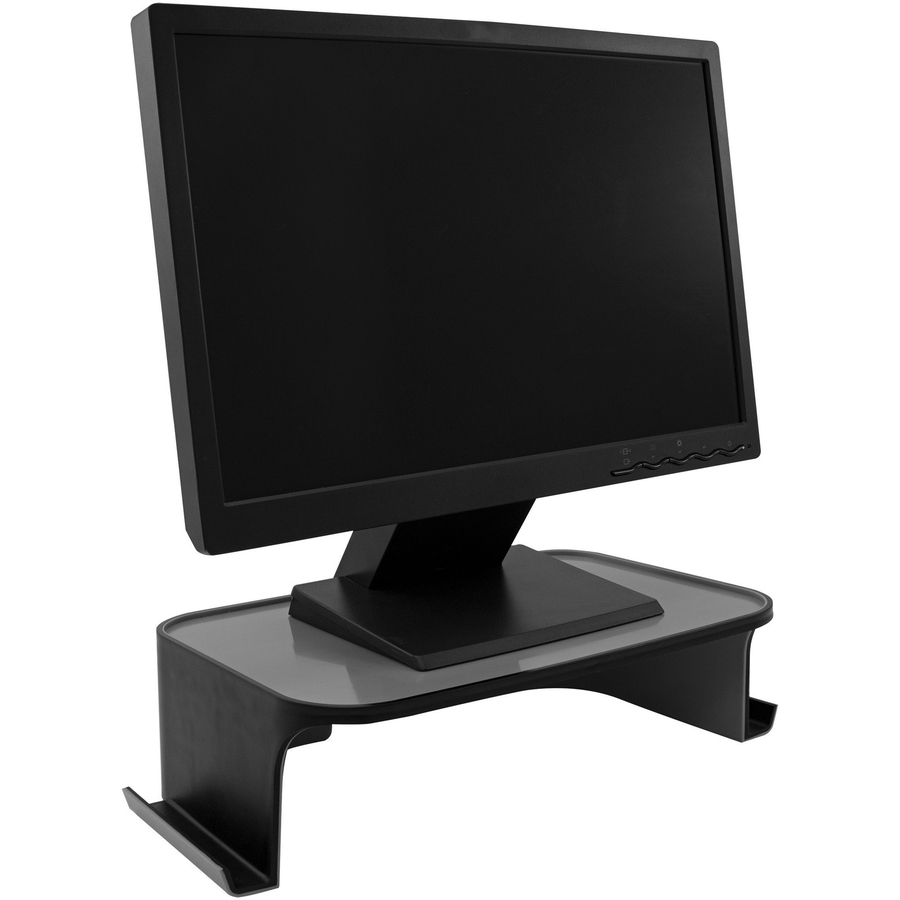 Advantus Monitor Stand - 25 lb Load Capacity - 4.5" Height x 9.8" Width - Desktop - Polystyrene - Matte Gray, Matte Black