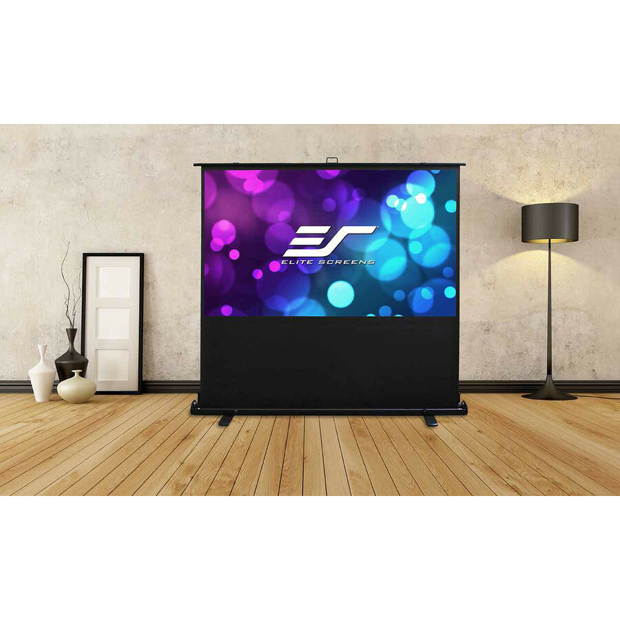107"16:9 Floor Pull Up Scr Blk — life-style view