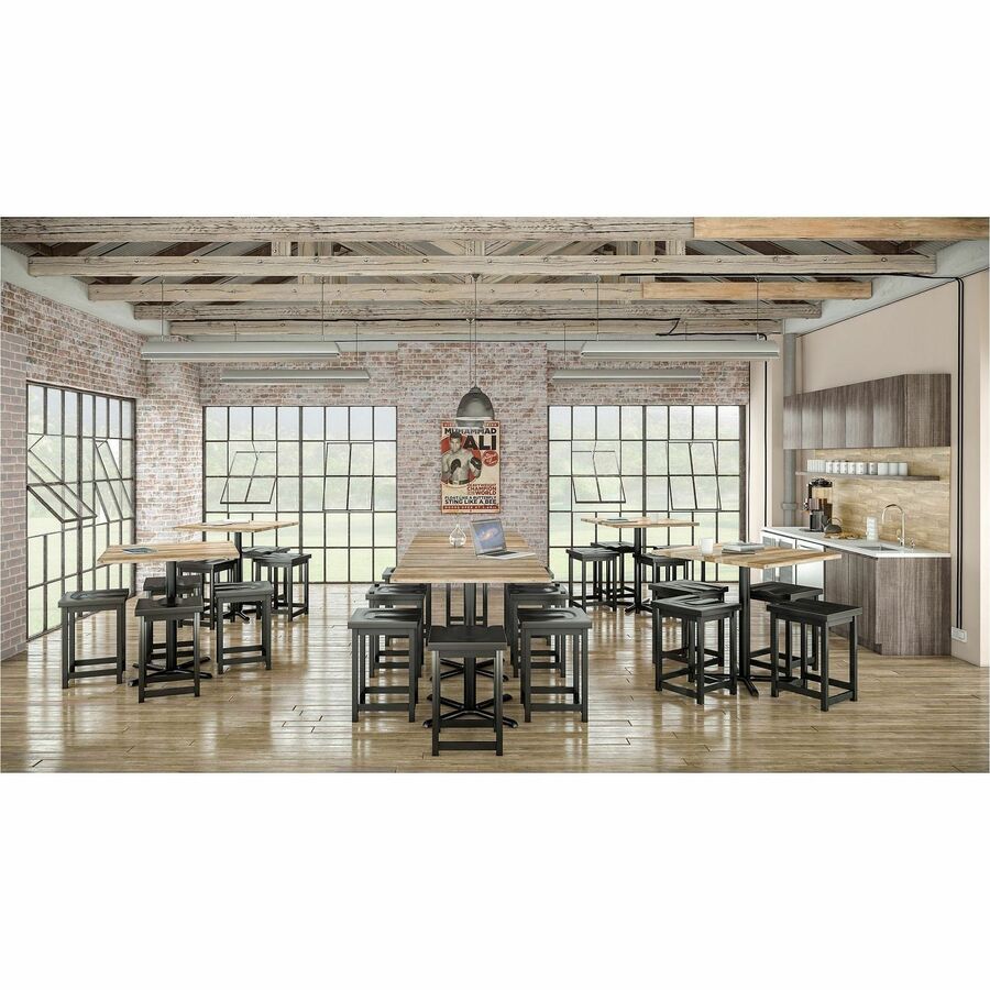 KFI 36" Square Vintage Wood Bistro Table - Square Top - 36" Height - Assembly Required - Espresso - Vintage Wood - 1 Each