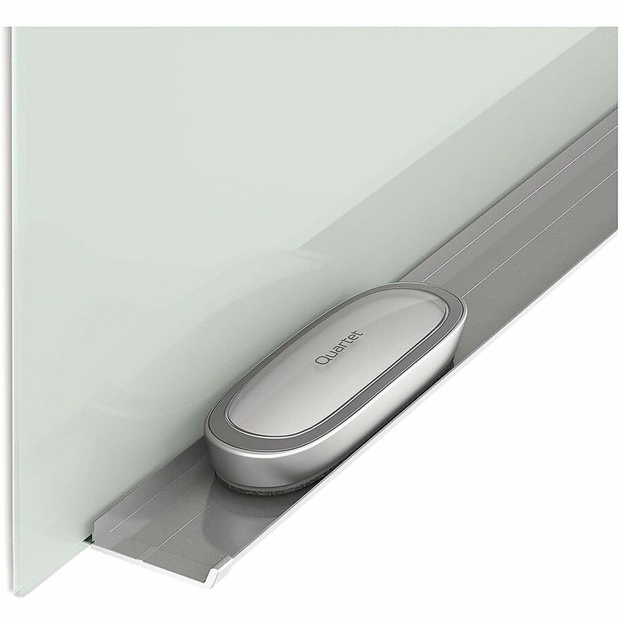 Quartet Dry-Erase Board Eraser - 2.38" Width x 6" Length - Used as Stain Remover, Dust Remover - Dustless, Magnetic - Silver - Foam, Felt - 1 Each