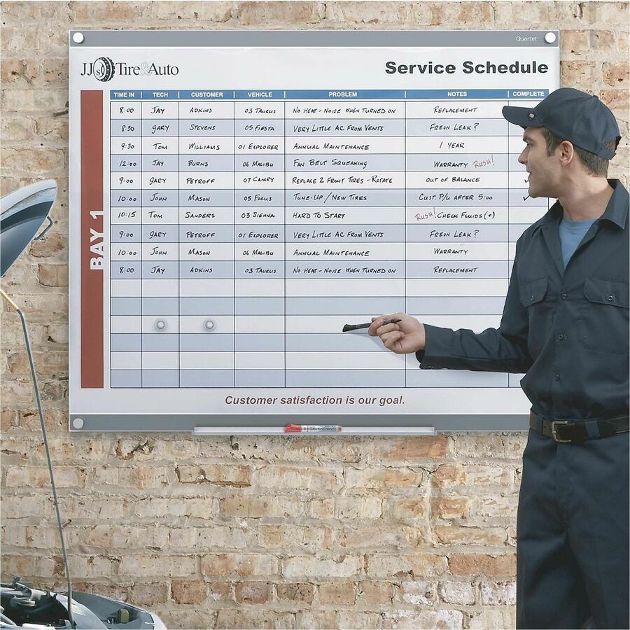 Quartet Infinity Customizable Dry-Erase Board - 36" (3 ft) Width x 24" (2 ft) Height - Clear/White Glass Surface - Rectangle - Horizontal/Vertical - Magnetic - Assembly Required - 1 Each