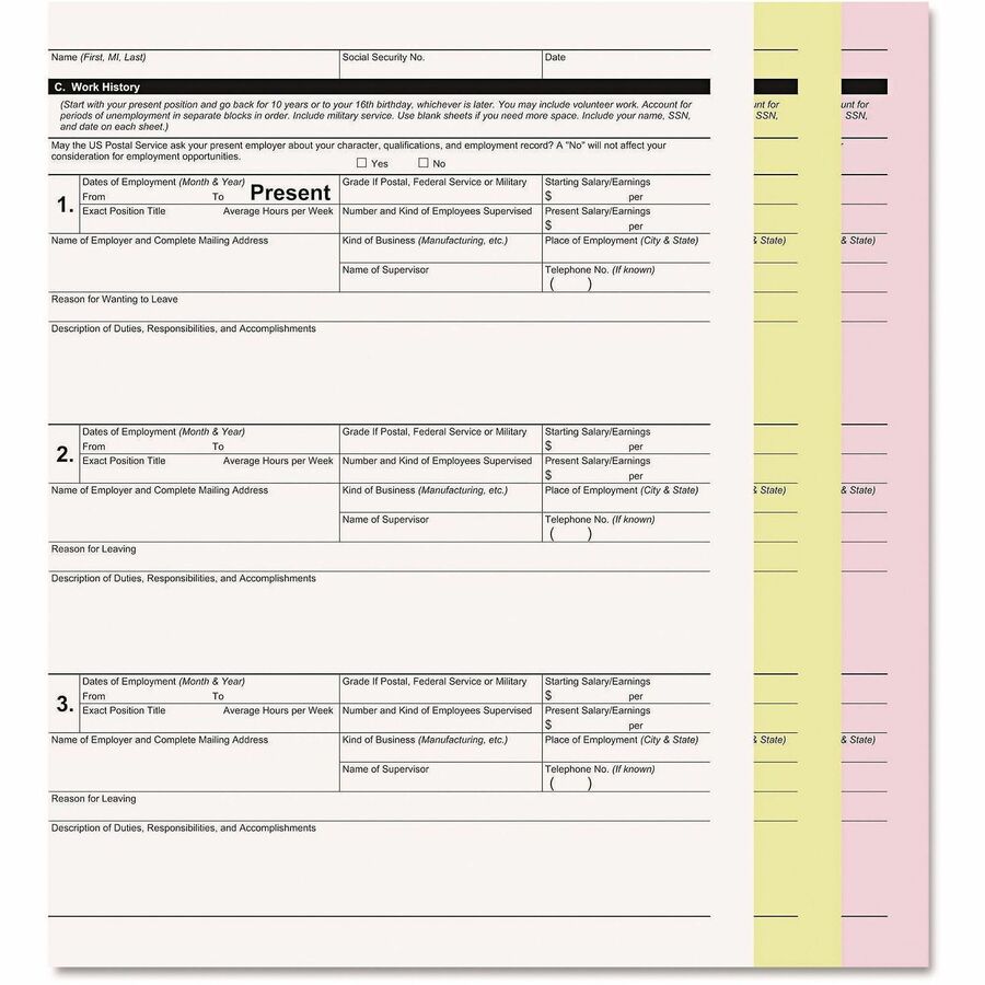 ICONEX 3-part Digital Carbonless Form Paper - White, Yellow - 835 / Carton