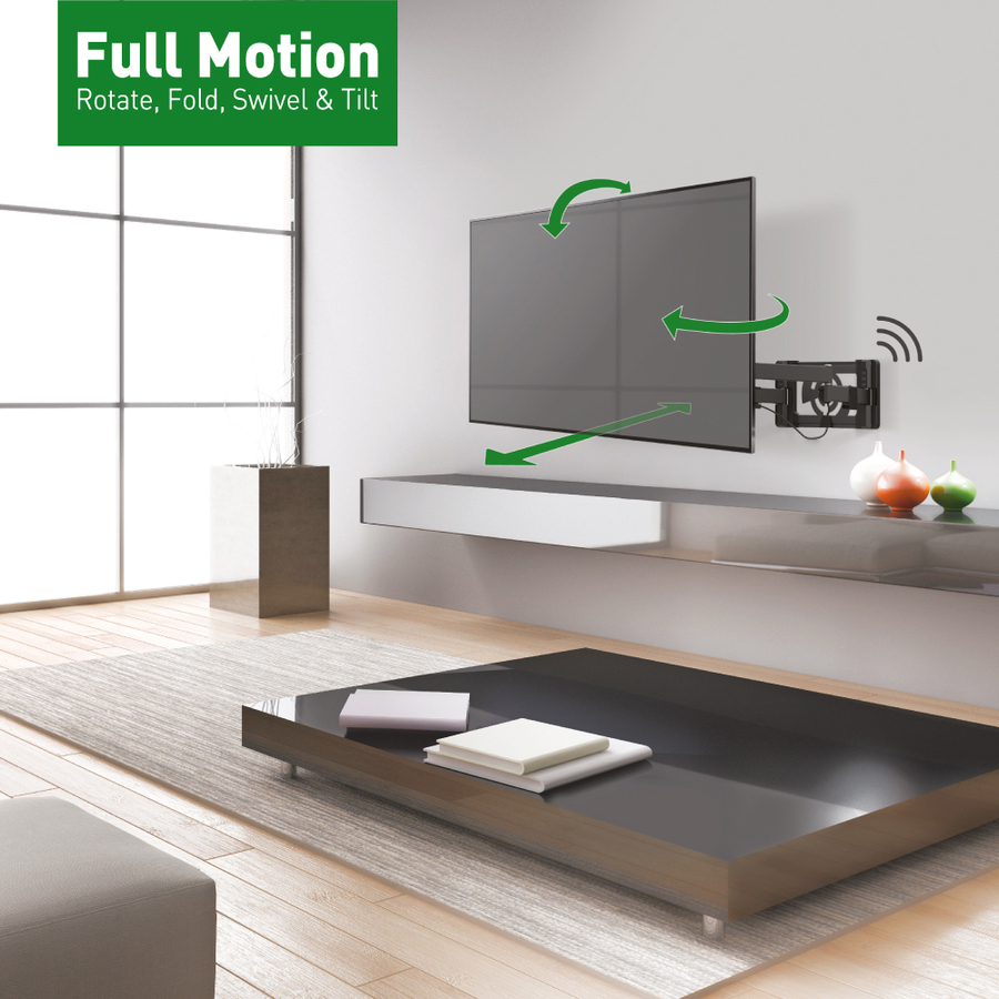 Barkan Full-Motion Wall Mount for TV, Flat Panel Display, Curved Screen Display - Black