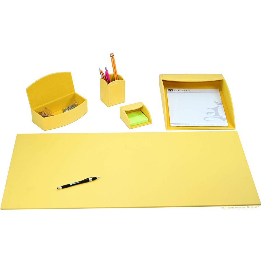 Picture of Dacasso 5-piece Home/Office Leather Desk Accessory Set