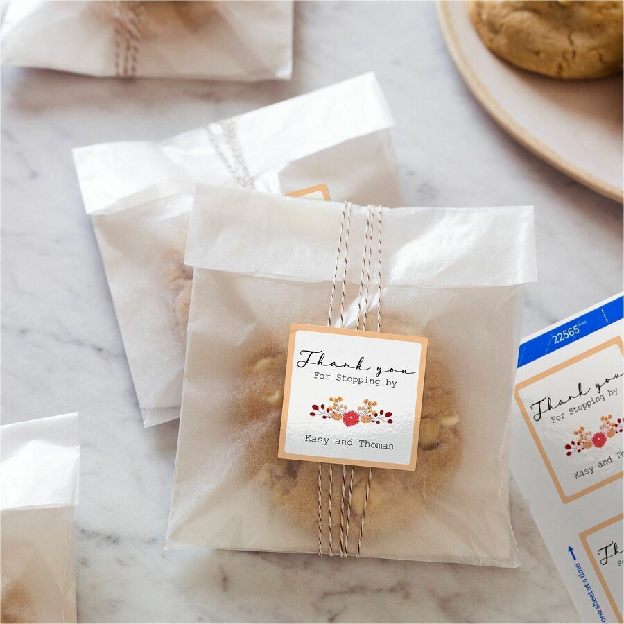 Picture of Glossy White Square Label, 2" x 2", Permanent Adhesive, Inkjet/Laser, 120 labels, 10/PK