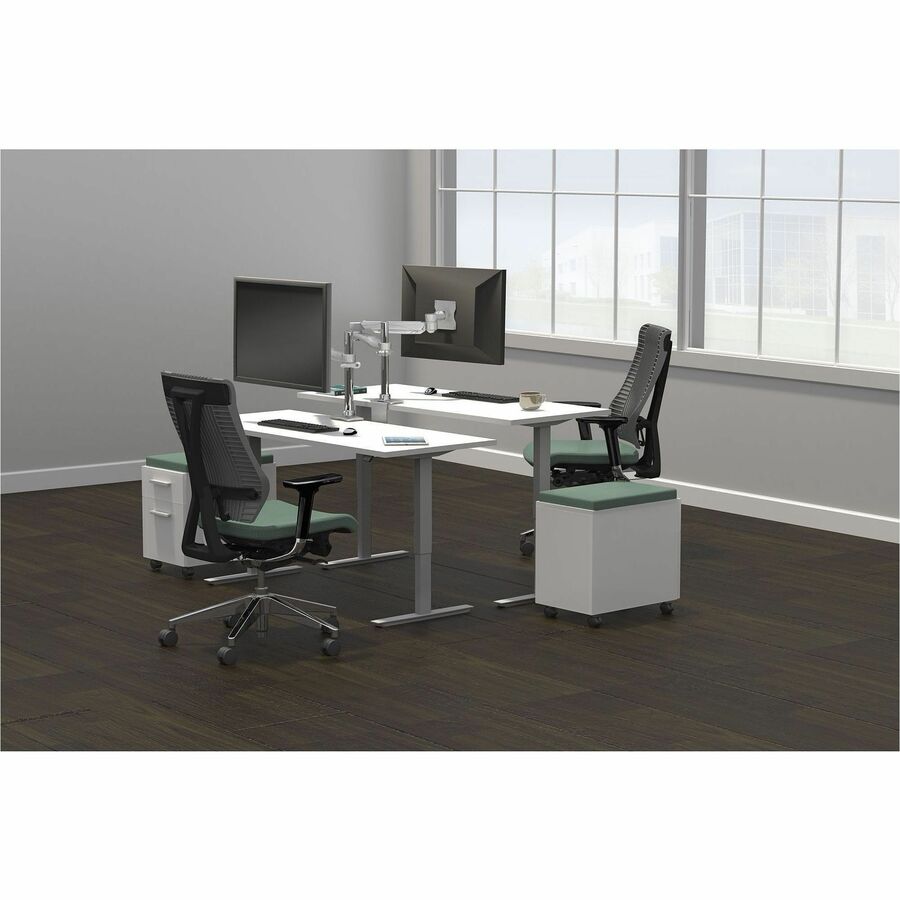 SAF5223072HSDSW - The ML-Series Height-Adjustable Table provides a cost-effective, sit-to-stand solution for comfort and health. Sleek, stylish and quiet table is perfectly flexible for any environments. Two-stage unit with a two-column base travels vertically 19.6" from 28" to 47.6" (including feet and worksurface). It adjusts 3/4" per second using a 110-volt drive system with 60Hz AC input and 120-volt DC motor. Drive system draws a maximum of 3 amps. Control switch is simple to use; press up or down. The 1-1/8" thick, rectangular worksurface with square corners is made with high-pressure laminate and 3mm PVC square. Heavy-duty, all-steel legs support an expandable/adjustable steel frame. Base comes in silver metallic, powder-coat paint. Table holds up to 220 lb. Table meets ADA and BIFMA performance standards as well as Intertek VOC+ Certification.
