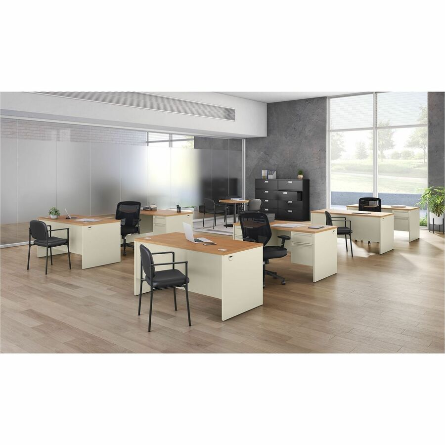 HON Scatter Chair - Black Seat Color - Bonded Leather Seat Material - Black Back Color - Bonded Leather Back Material - Black Frame Color - Steel Frame Material - Black - Armrest - 1 Each - Kennedy Office