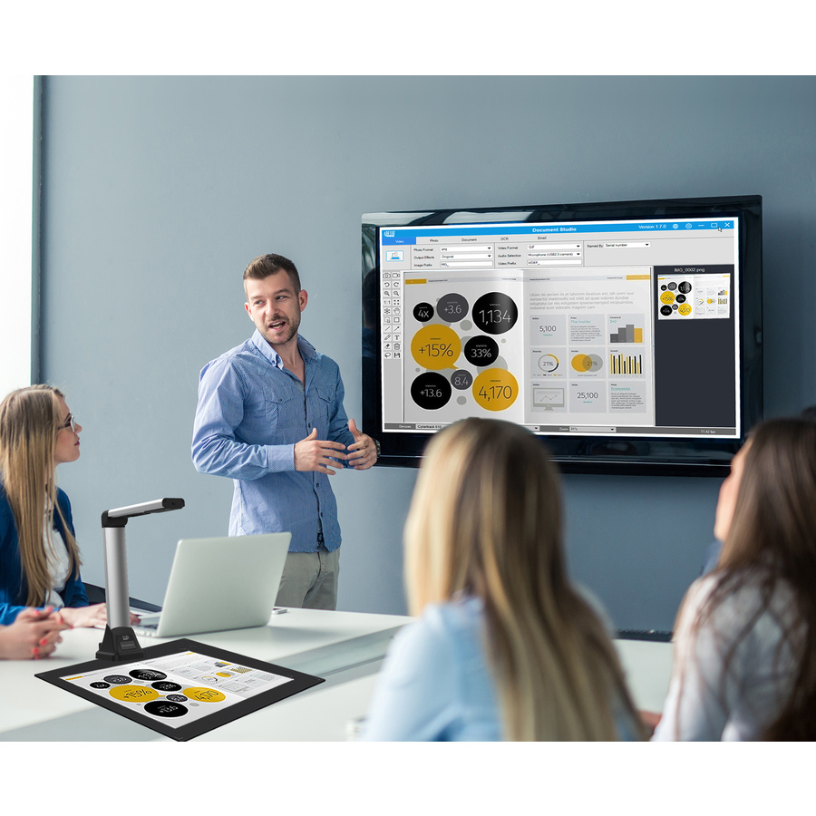 Adesso 5 Megapixel Fixed-Focus A4 Document Camera Scanner with OCR Text Recognition - CMOS