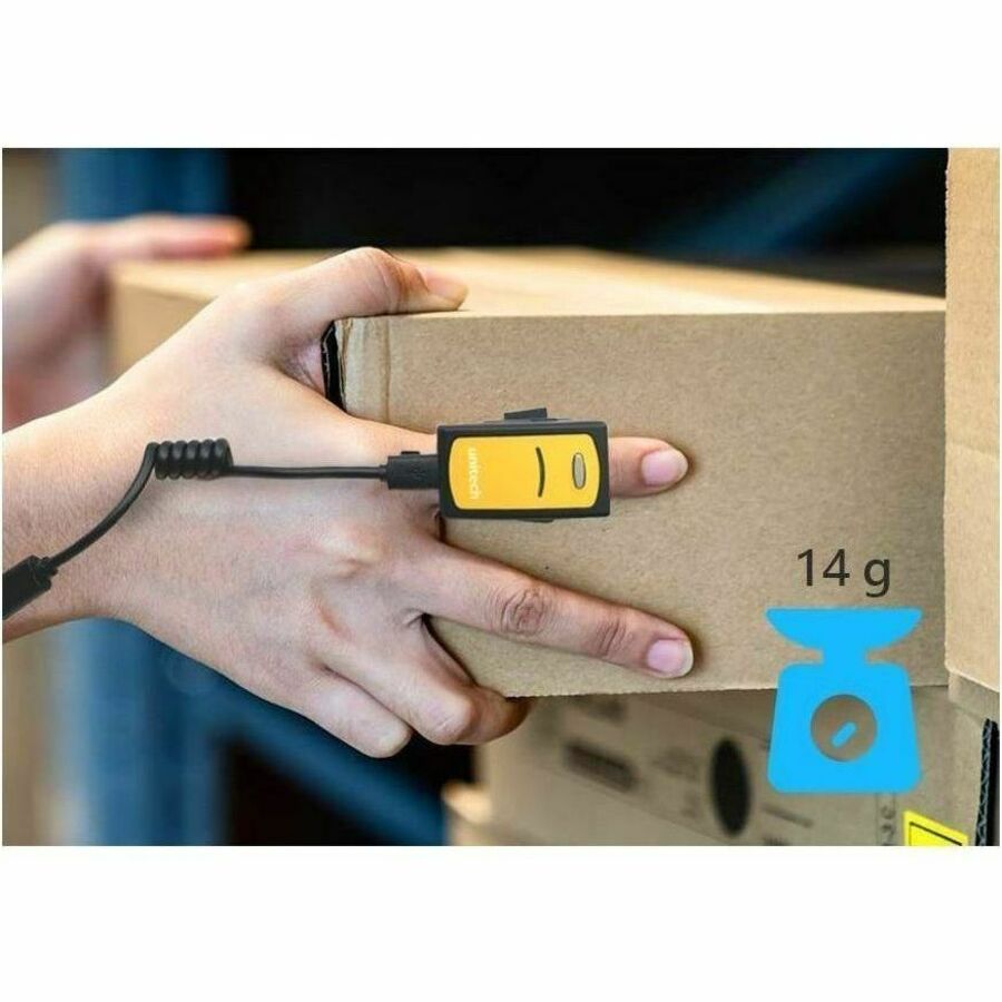 Unitech MS622 single finger ring scanner 2D imager USB-C corded — life-style view