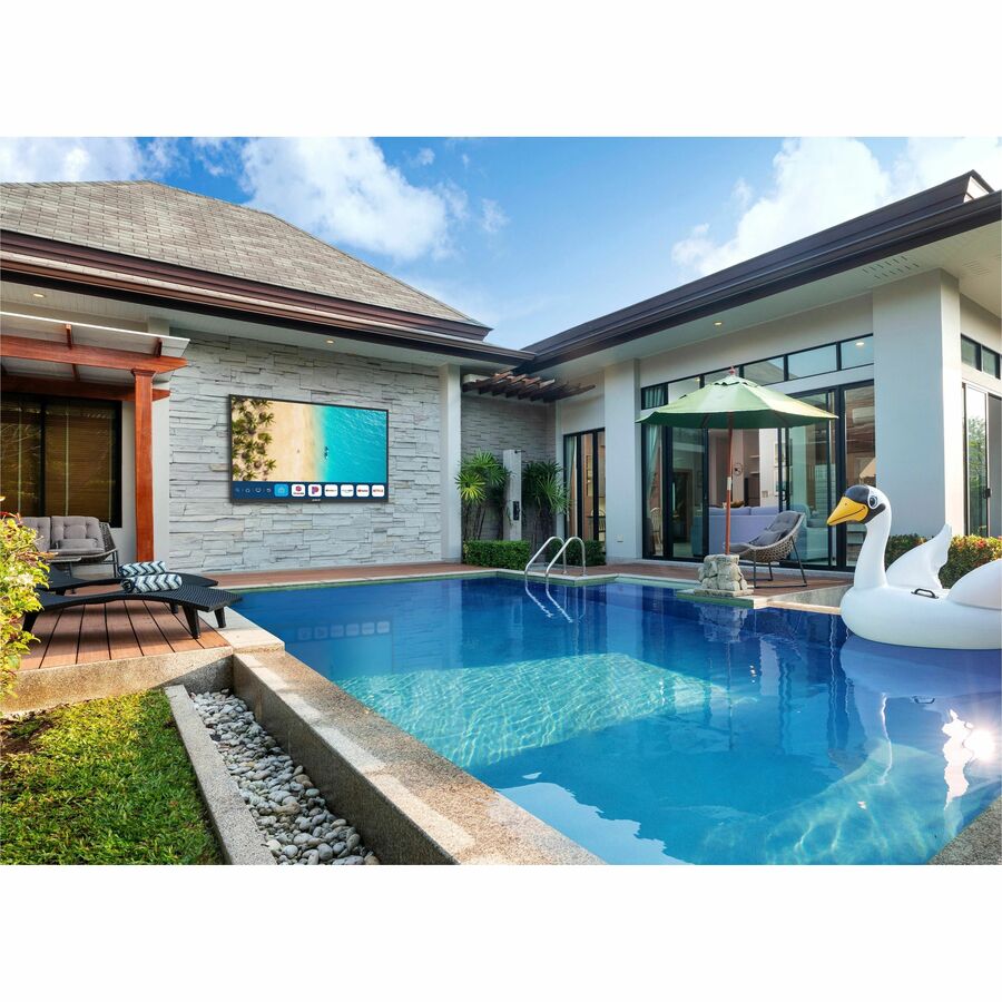 Peerless-AV NT653 65 inch partial sun 4K UHD outdoor smart LED-LCD TV — life-style view