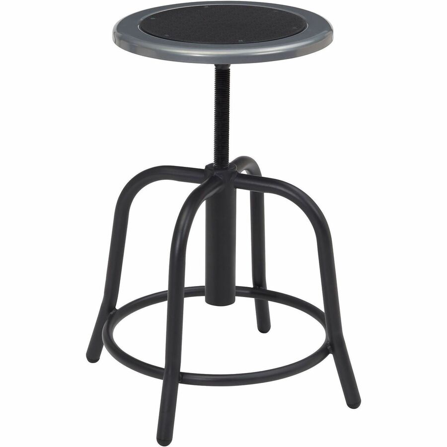 National Public Seating 6800 Series Stools - Black Seat Color - Steel, Metal Seat Material - Black Frame Color - Steel Frame Material - Curved Leg Base - Steel - 1 Each