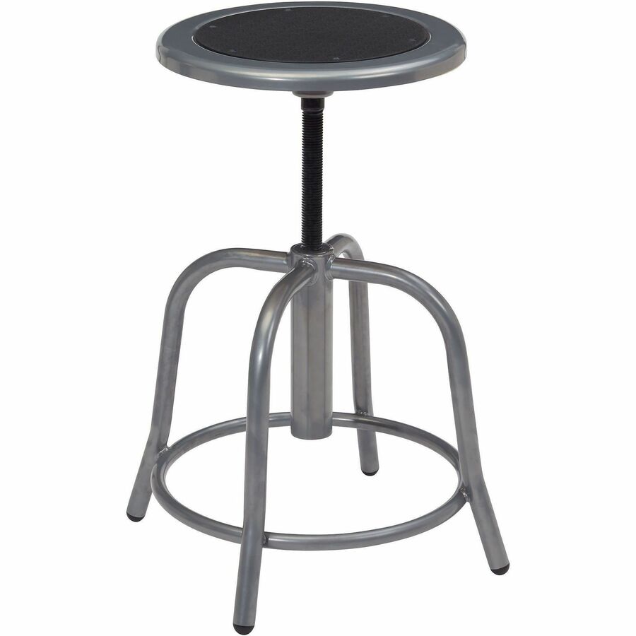 National Public Seating 6800 Series Stools - Black Seat Color - Steel, Metal Seat Material - Gray Frame Color - Steel Frame Material - Curved Leg Base - Steel - 1 Each