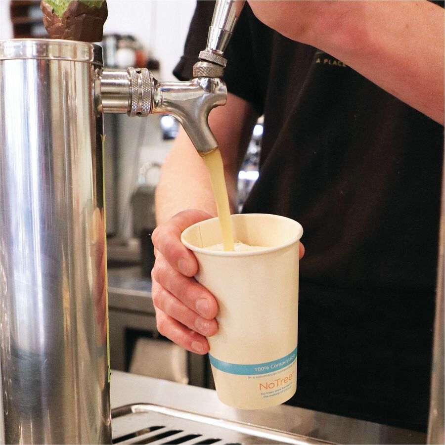 World Centric Compostable NoTree Paper Cold Cups - 16 fl oz - Beige - Paper - Cafe, Cafeteria, Restaurant, Cold Drink, Cold - 20 / Carton - Kennedy Office