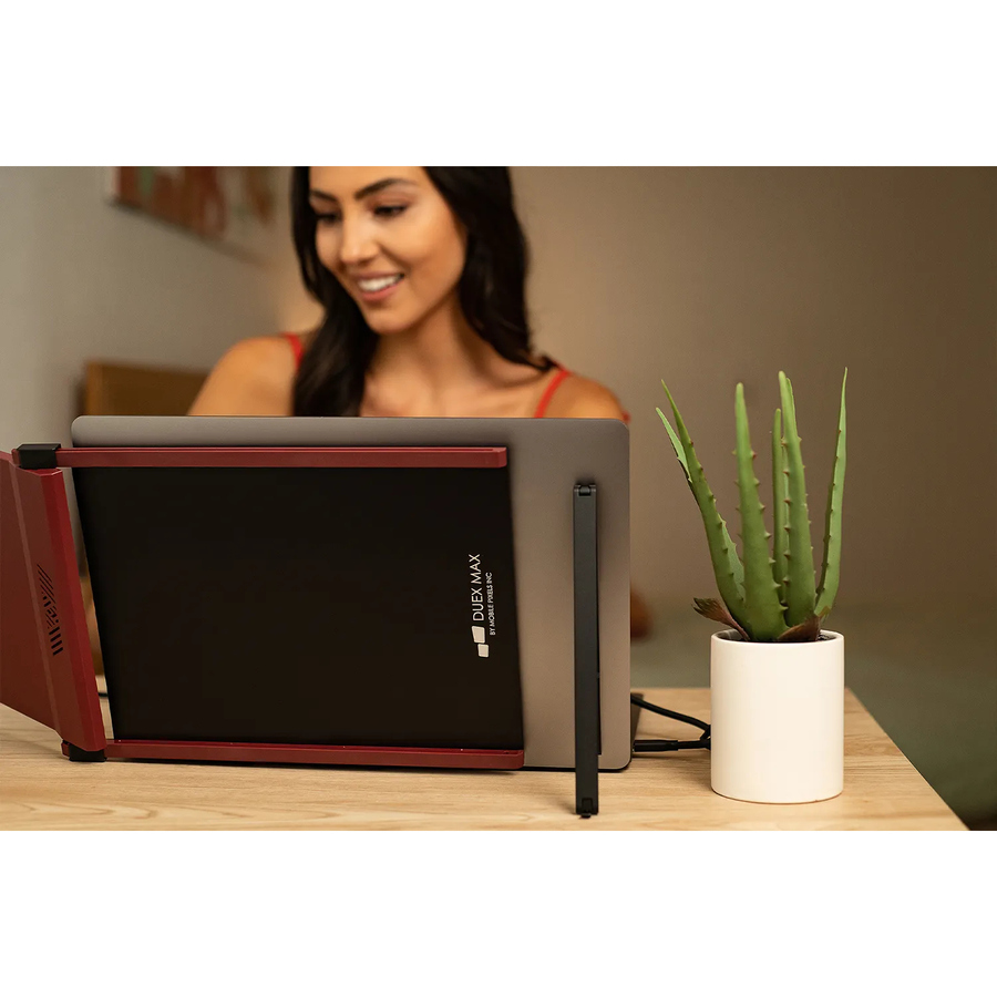 Mobile Pixels Levstand monitor stand for DUEX Series and single TRIO units — life-style view
