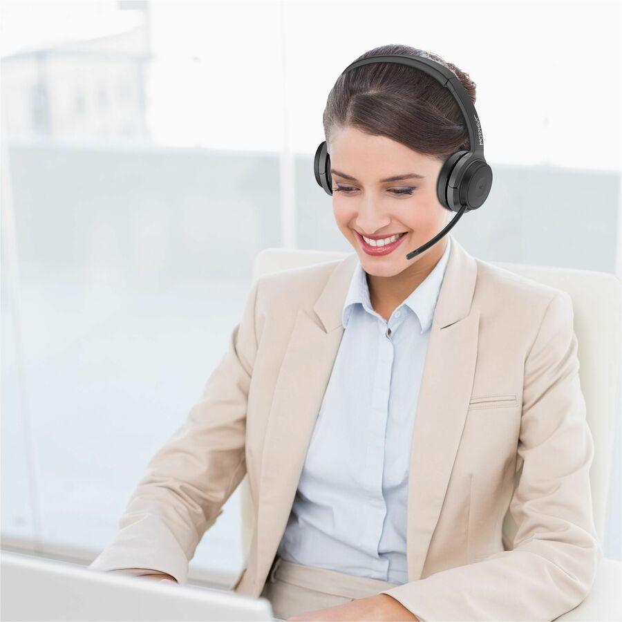 Morpheus 360 Advantage stereo wireless headset with detachable boom microphone — life-style view