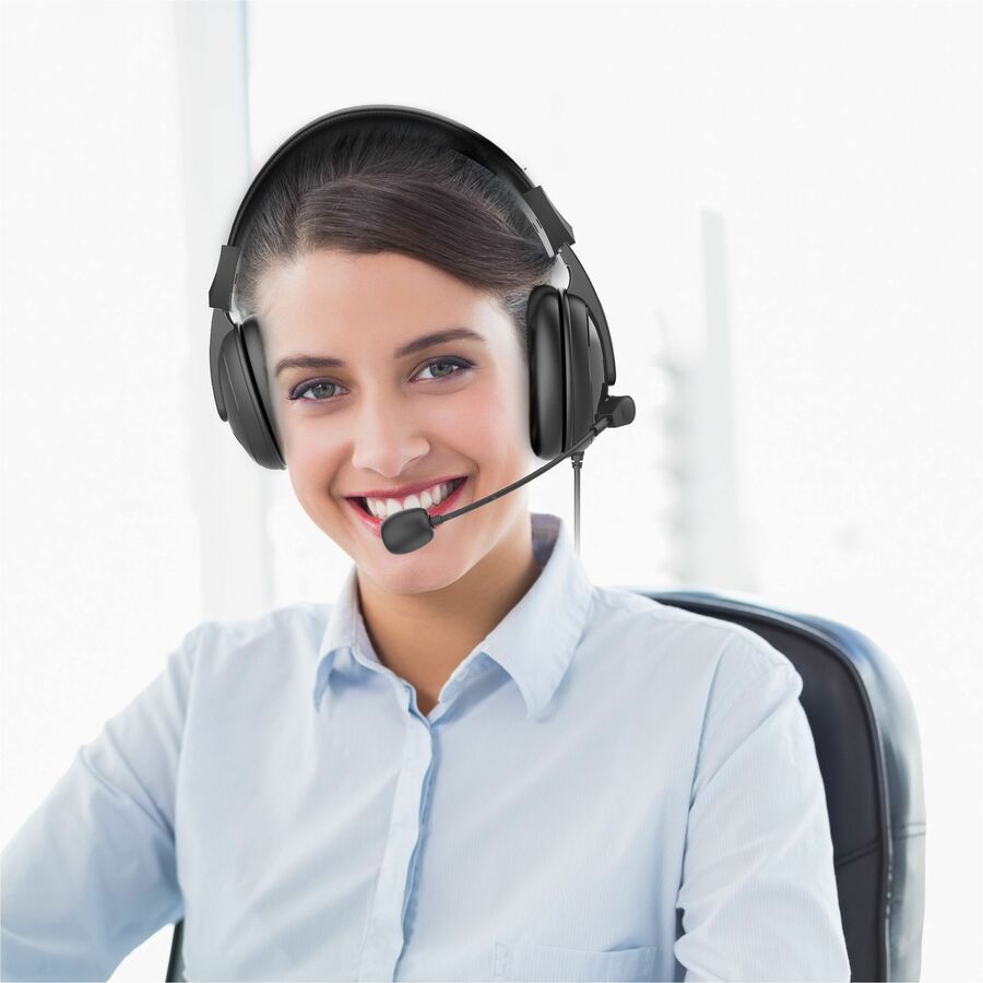 Morpheus 360 HS3000S wired stereo headset with boom microphone for office calls — life-style view
