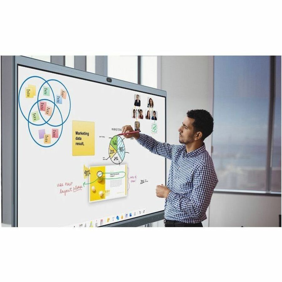 Yealink MB FloorStand 650 floor stand for MeetingBoard 65 — life-style view