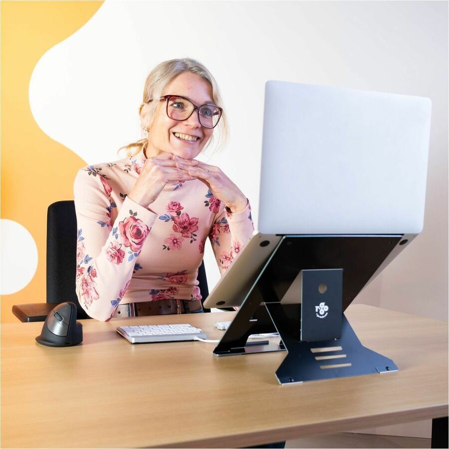R-GO RISER DOCUMENT LAPTOP STAND, BLACK, TAA COMPLIANT — life-style view