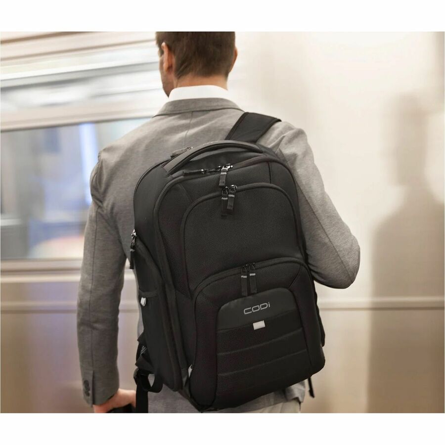 CODi Ferretti Pro Carrying Case (Backpack) for 17.3" Notebook, Tablet, Water Bottle - Black