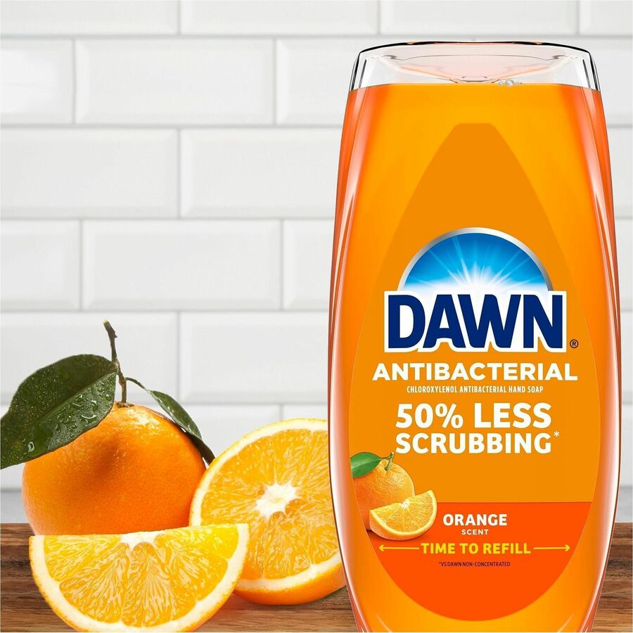 Dawn Antibacterial Dish Soap - For Dish, Hand - 38 fl oz (1.2 quart) - Citrus Scent - Recommended For: Bacteria Remover, Grease Remover, Residue Remover, Streak Remover, Germs Remover, Grime Remover - Anti-bacterial - Orange - 1 Each