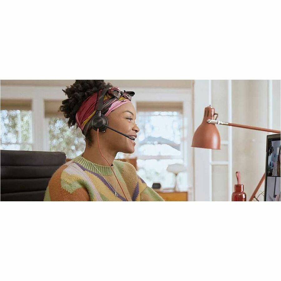 Poly Blackwire 3210 Monaural USB-C Black Headset + USB-C/A Adapter (Bulk)