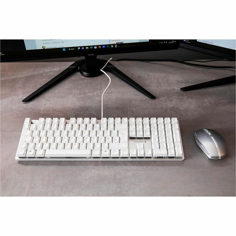 CHERRY KC 200 MX-Wired Keyboard - MX2A BROWN - Silver/White Housing
