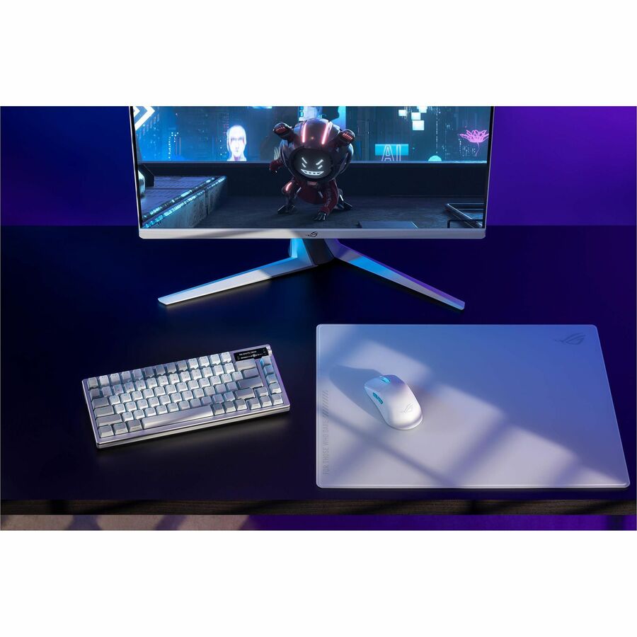 ASUS ROG Azoth wireless DIY custom gaming keyboard with OLED display and compact 75% layout — life-style view