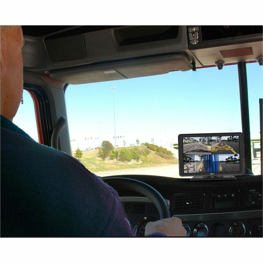 Adesso ORBIT T100 4 channel dash cam for trucks with 10.1-inch display and multi-camera recording — life-style view